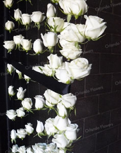 Detail white rose curtain - Clooneys Private Party  