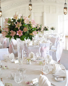 Pink Lily Vases - Grand Tearoom - Heritage Hotel 
