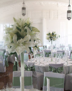 White Lilies in Parisian Vases - Grand Tearoom - Heritage Hotel