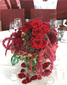 Seasonal  Red Rose Vases - Grand Tearoom - Heritage Hotel 316 